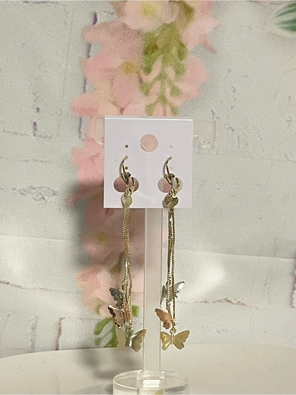 Gold Butterfly Chain Drop Earrings - Women's Jewelry